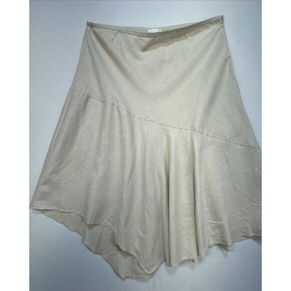 Westport 1962 Womens Maxi Skirt 18 Tan Beige Linen Blend Coastal Minimalist - Picture 3 of 12